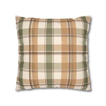 Neutral Plaid Throw Pillowcase