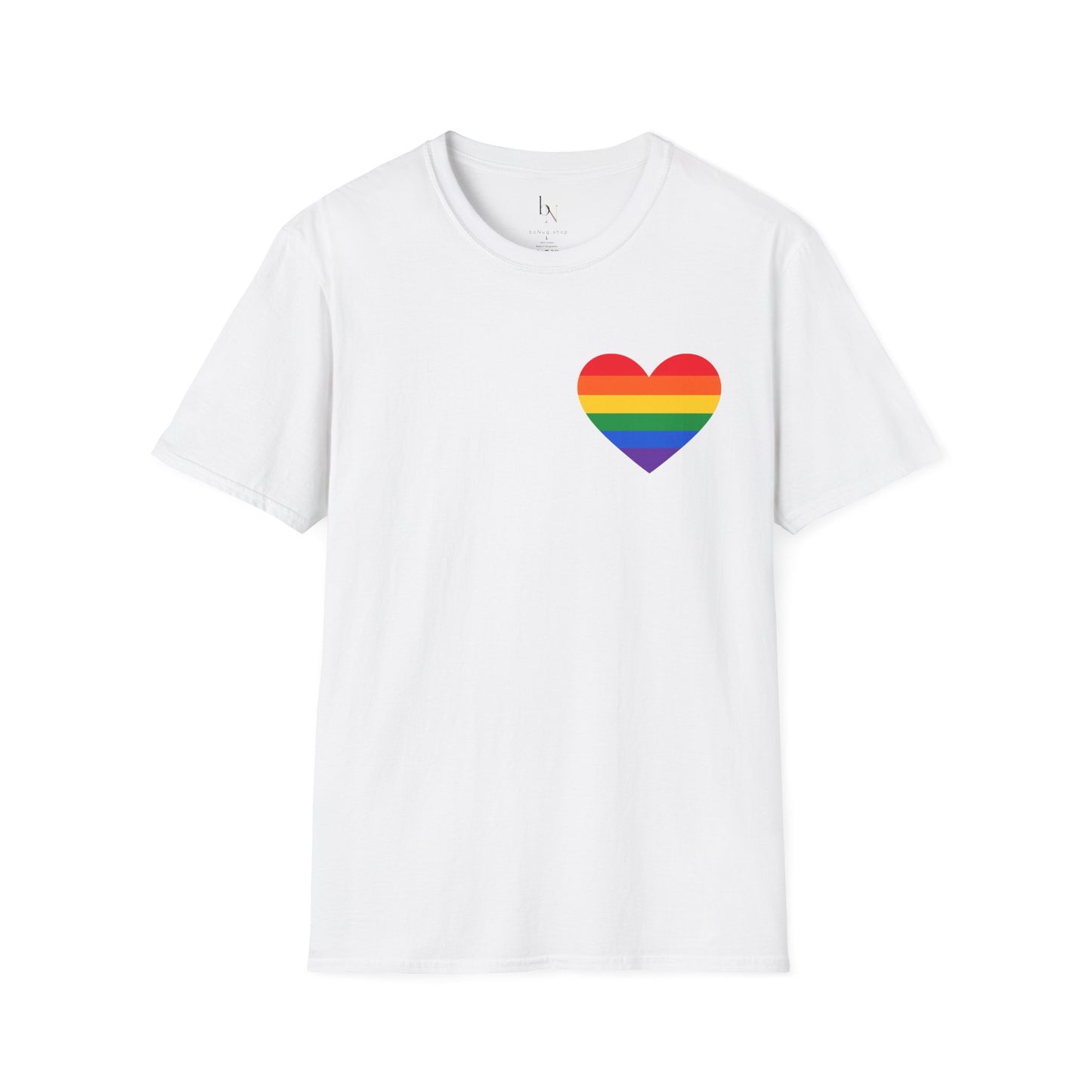 Rainbow Pride Heart T-Shirt | LGBTQ Flag Heart Tee