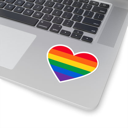 Rainbow Pride Heart Sticker | Kiss-Cut Sticker