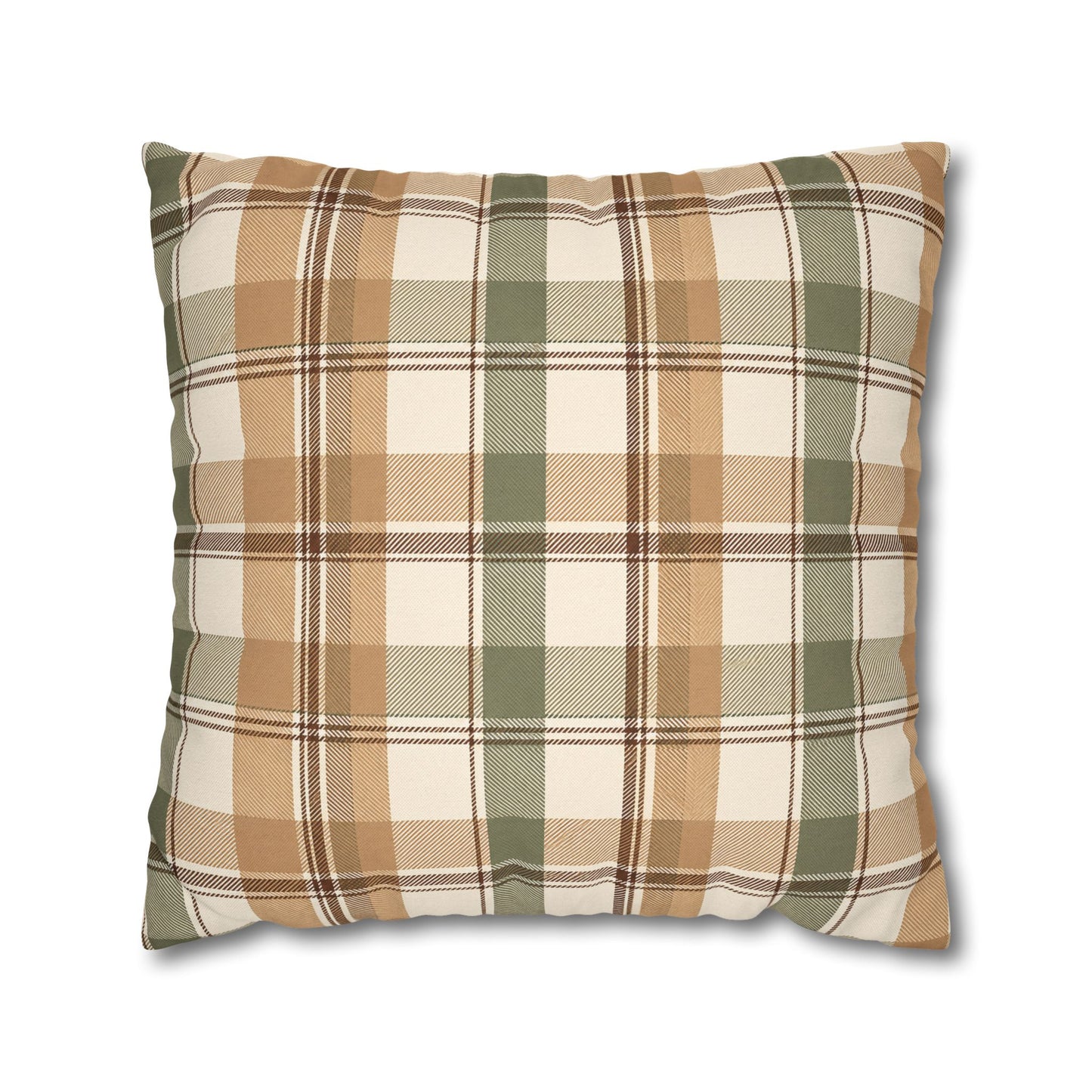 Neutral Plaid Throw Pillowcase