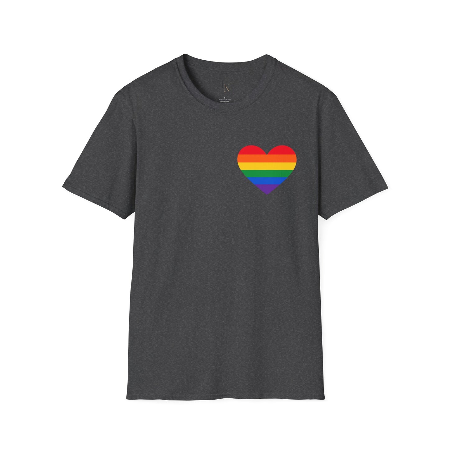 Rainbow Pride Heart T-Shirt | LGBTQ Flag Heart Tee