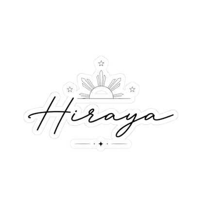 Hiraya script logo Kiss-Cut Stickers | sun rays decal